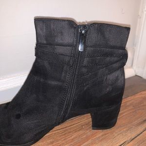 Black leather boots